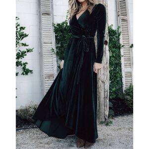 Baltic Born Emerald Jada Ribbed Wrap Dress